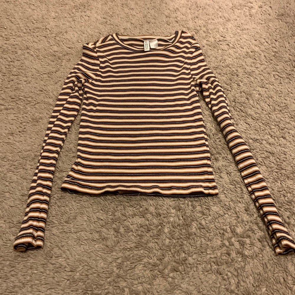 Black,white orange, tight fitted, crop top from H&M only wore once
